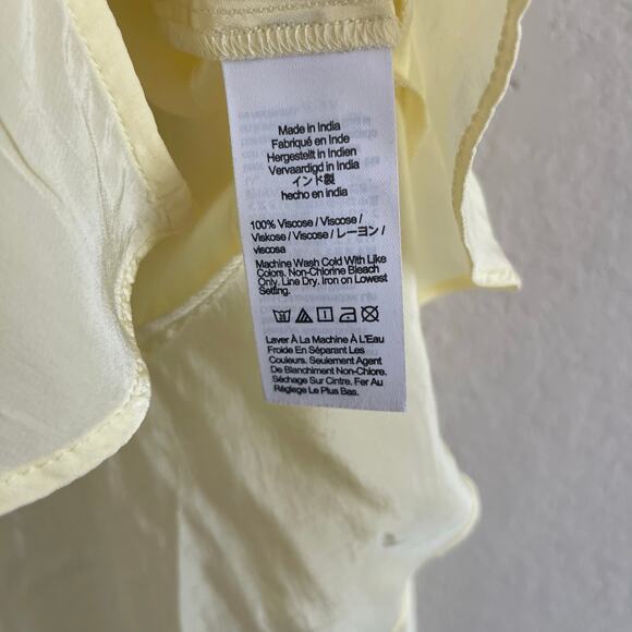 Madewell Bell Sleeve Wrap Top in Candlelight Pale Yellow NEW - Size 4 - Picture 7 of 8